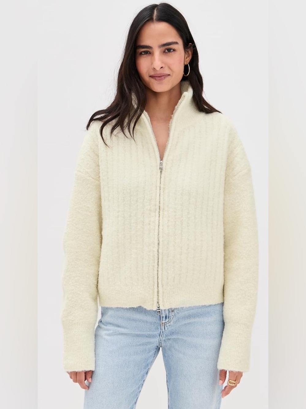 GUIZIO Mila Zip Up Jacket in Ivory
